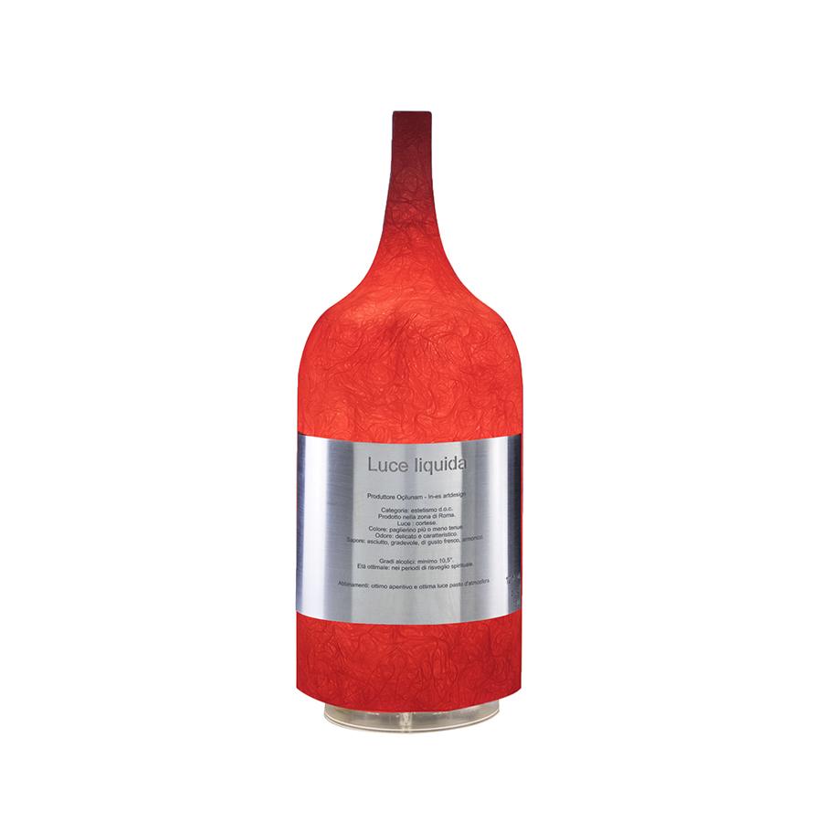 Lampada Da Tavolo Luce Liquida 1 Battery In-Es Artdesign Collezione Battery Colore Rosso Dimensione 35 Cm Diam. Ø 13 Cm