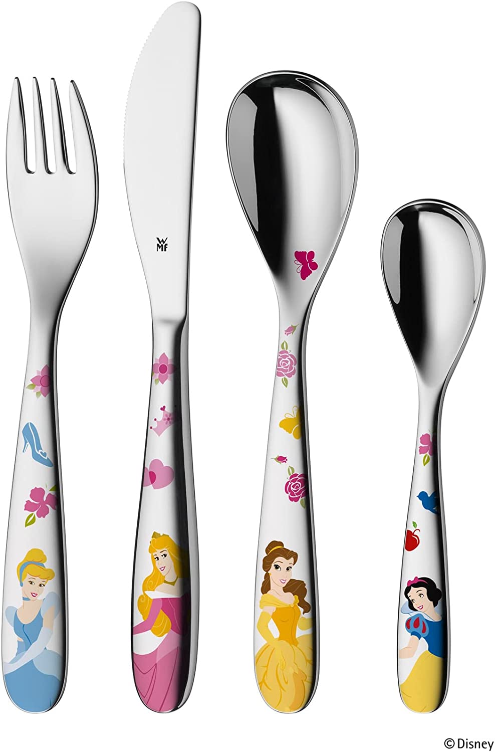4-piece WMF Girl's Cutlery Set Disney Princesses with decorations