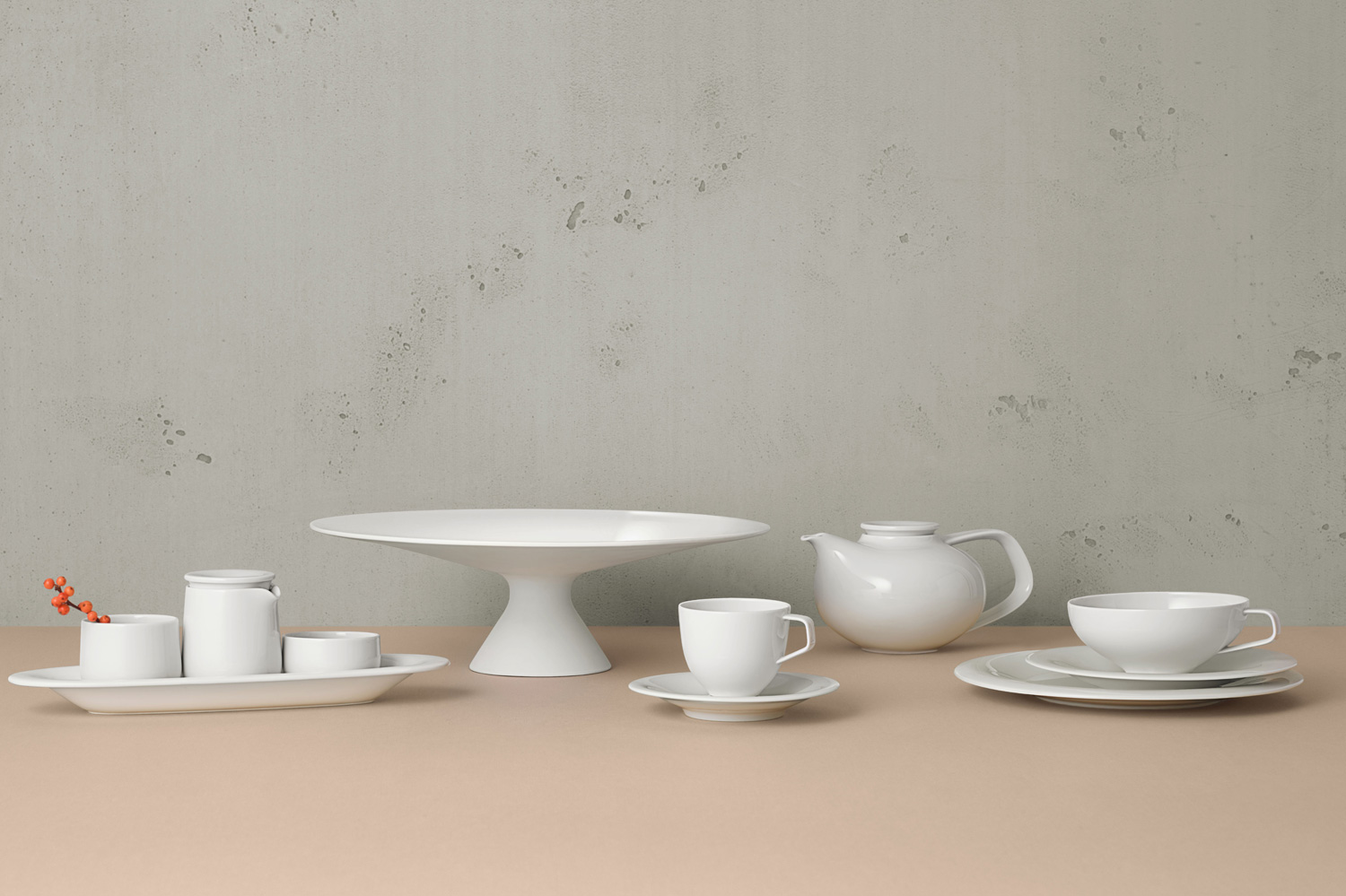 Teapot with Tea Strainer Furstenberg Collection Fluen White 1.2 L