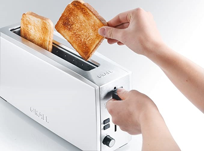 Tostapane Graef 101 Bianco 4 toast con 2 maxi fessure separate