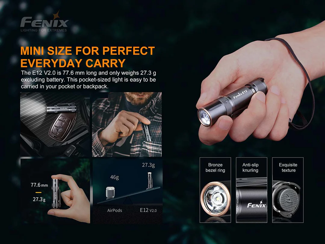 Torcia LED E12 V2.0 Fenix