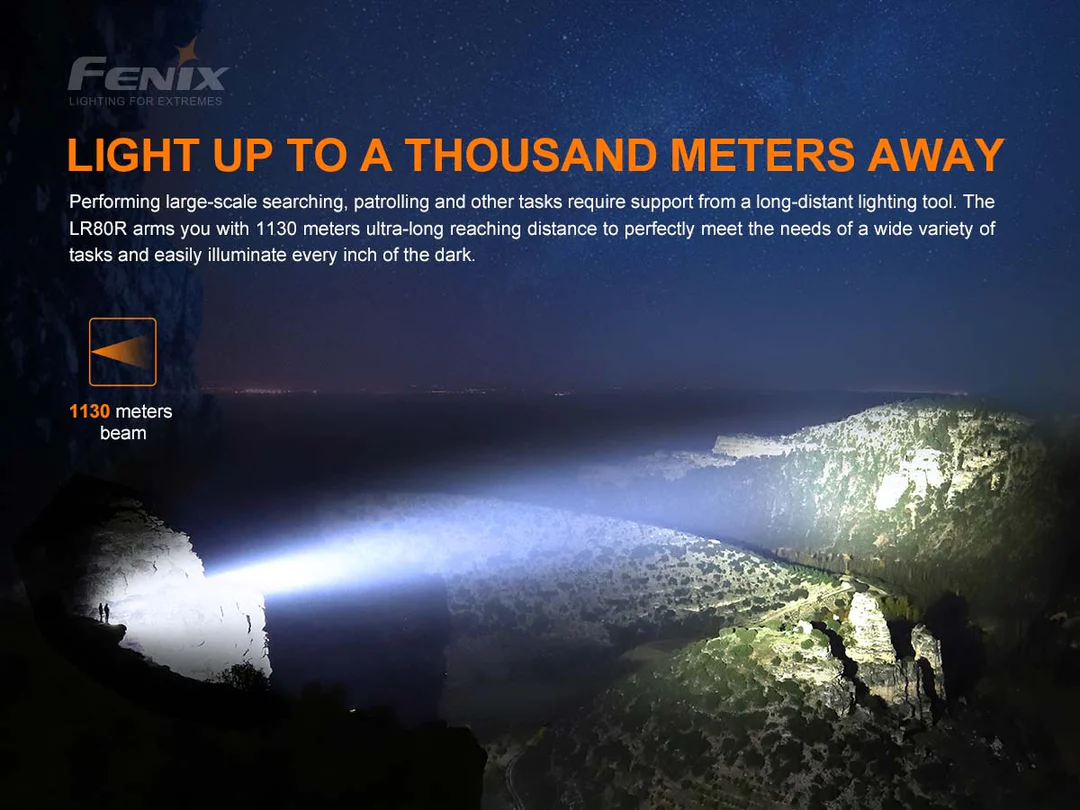 Rechargeable LED Flashlight LR80R 18000 Lumen Fenix