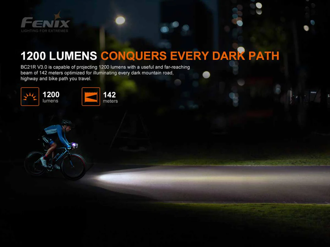 LED Bicycle Flashlight 1200 Lumen BC21R V3.0 Fenix