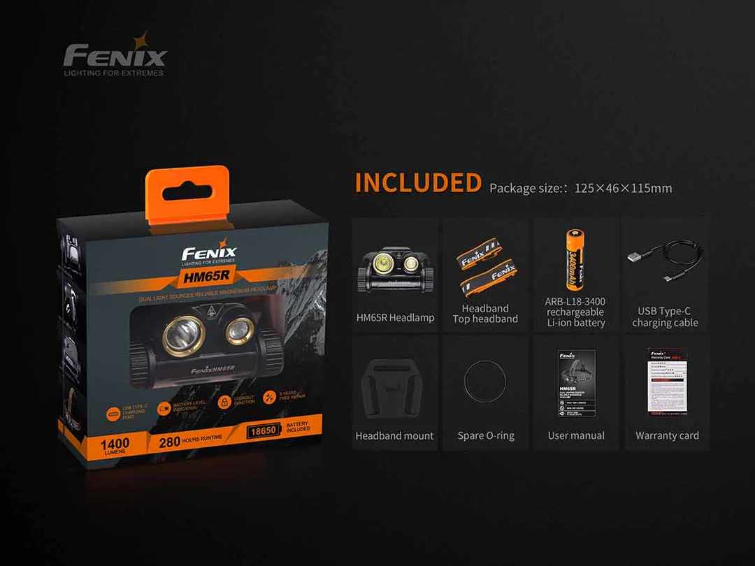 1400 Lumen Fenix LED Head Torch HM65R