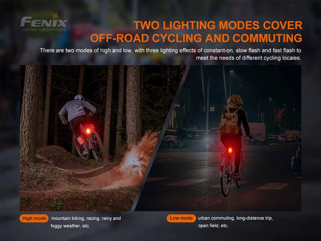 Torcia Led Posteriore Rossa per Bici 15 Lumen Fenix
