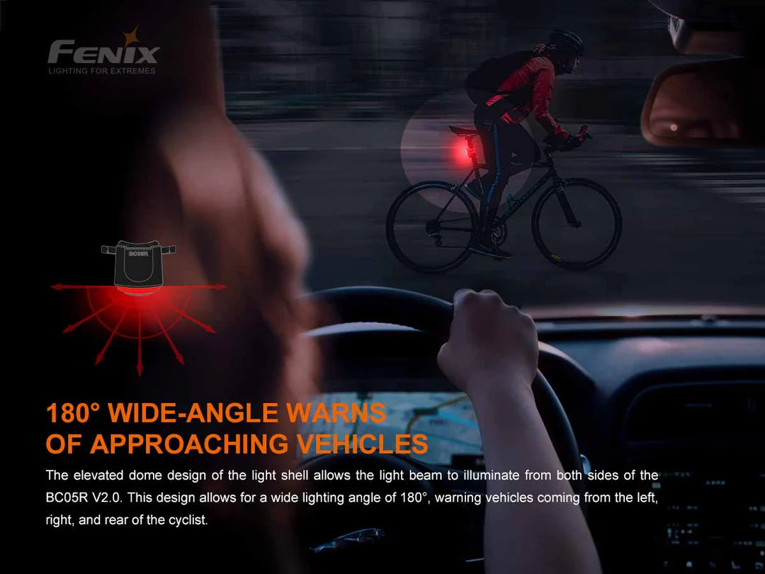 Torcia Led Posteriore Rossa per Bici 15 Lumen Fenix