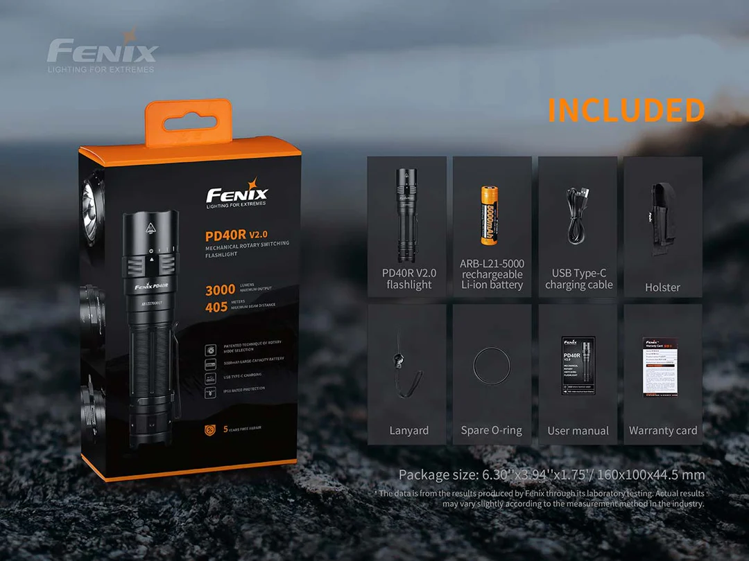 Fenix PD40R V2.0 3000 Lumen Rechargeable LED Flashlight