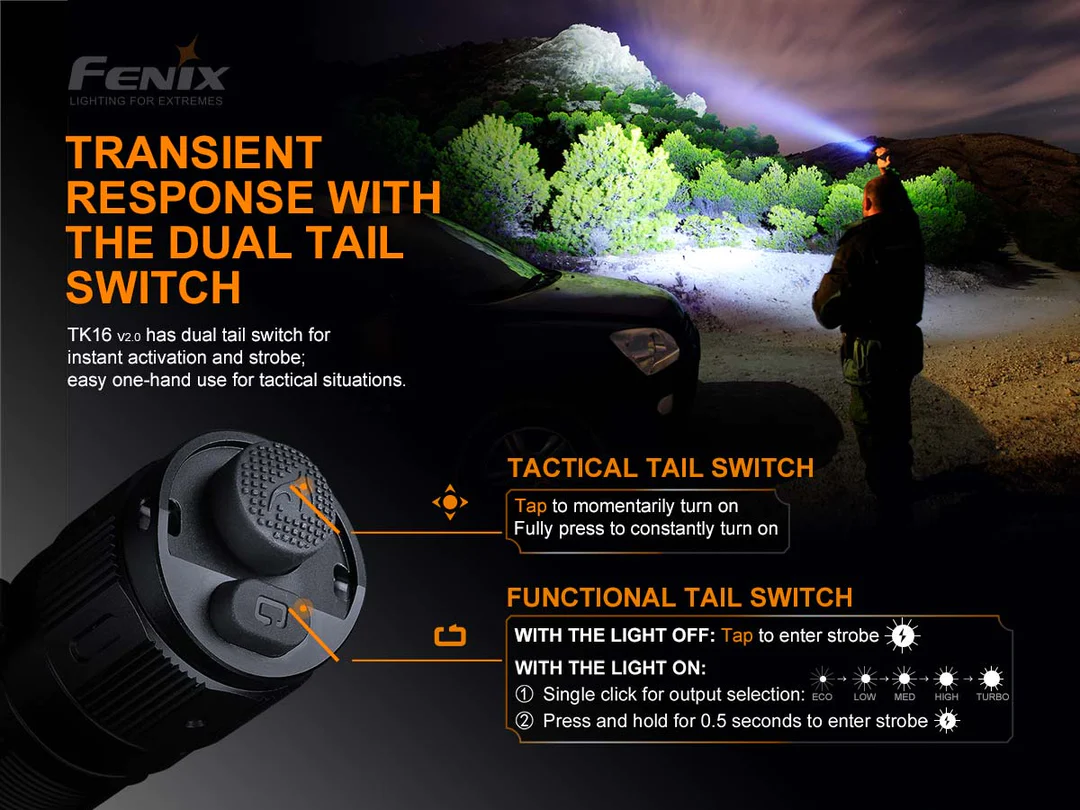 Torcia Tattica Led TK16 V2.0 3100 Lumen Fenix