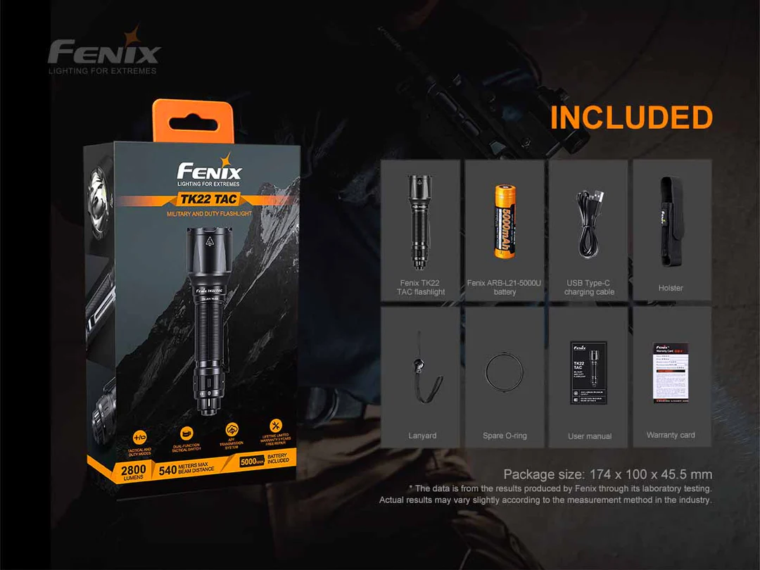 Fenix TK22 TAC 2800 Lumen Military Tactical Led Flashlight