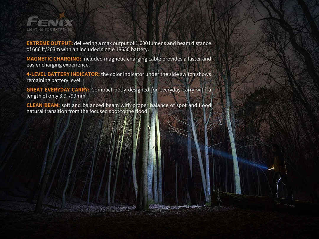 Torcia Ricaricabile LED E30R 1600 Lumen Fenix