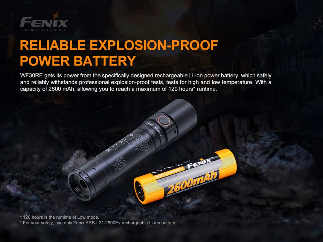 Fenix 280 Lumen WF30RE Explosion Proof LED Flashlight