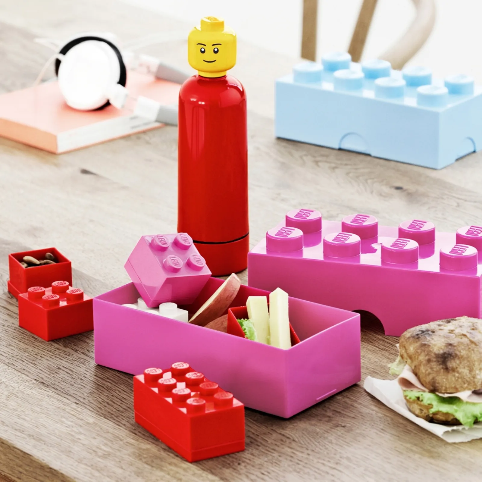 Container Lego Storage Brick 8 Pink