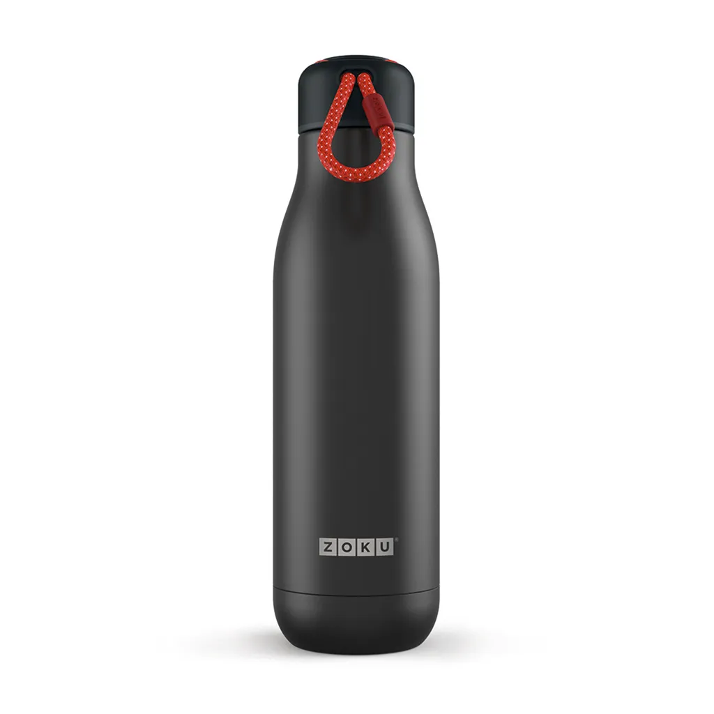 Borraccia In Acciaio Inox 750Ml Black Zoku