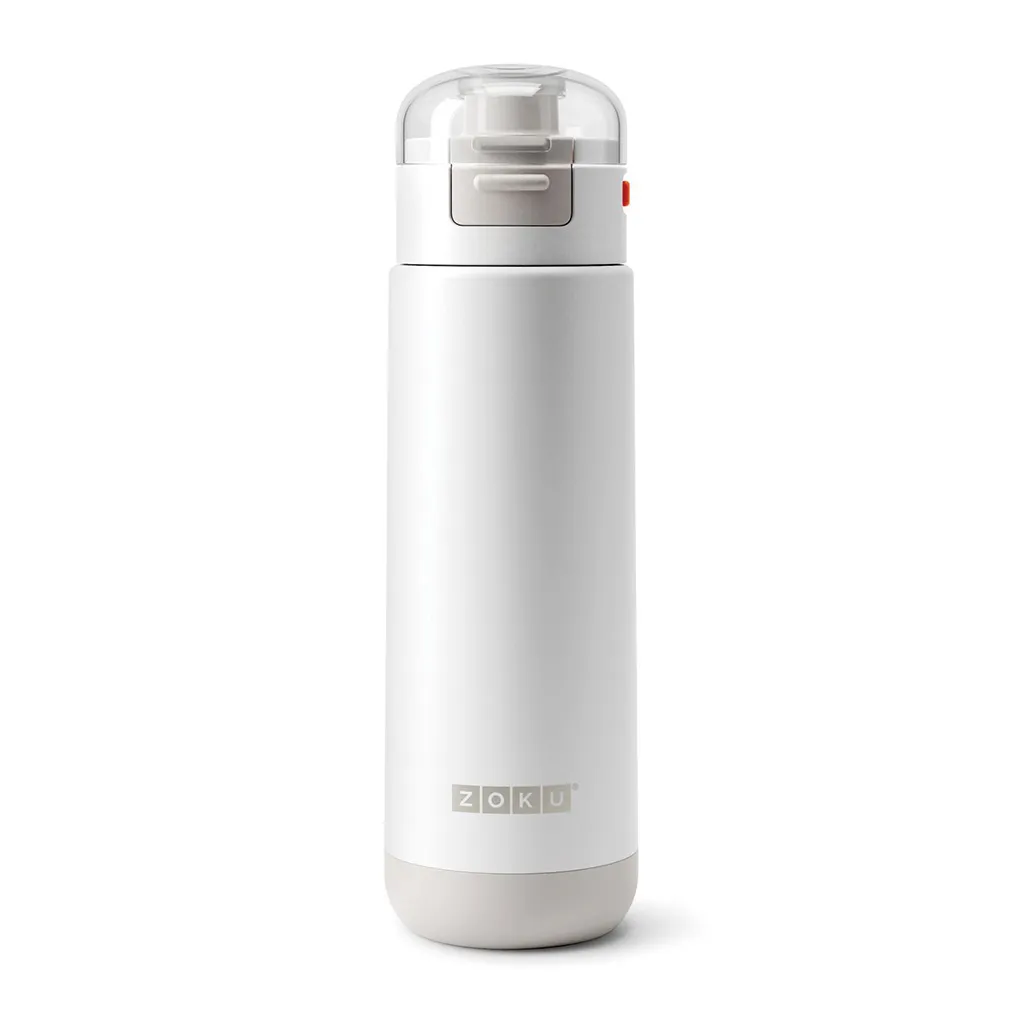 Stainless Steel Flip Top Bottle 500 ml White Zoku