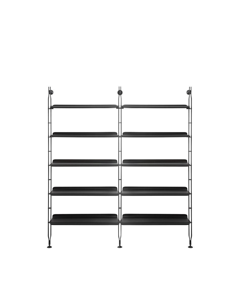 Adam Wood Modular Bookcase Kartell Ash Black/Black 3 uprights