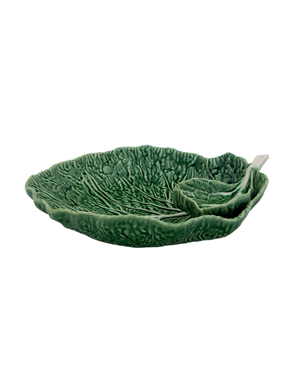 Leaf with bowl 34 cm green Couve Bordallo Pinheiro