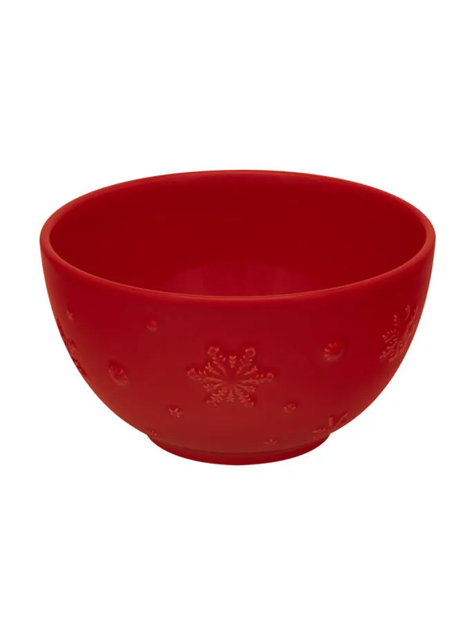 Bowl 15 cm red Snowflakes Bordallo Pinheiro