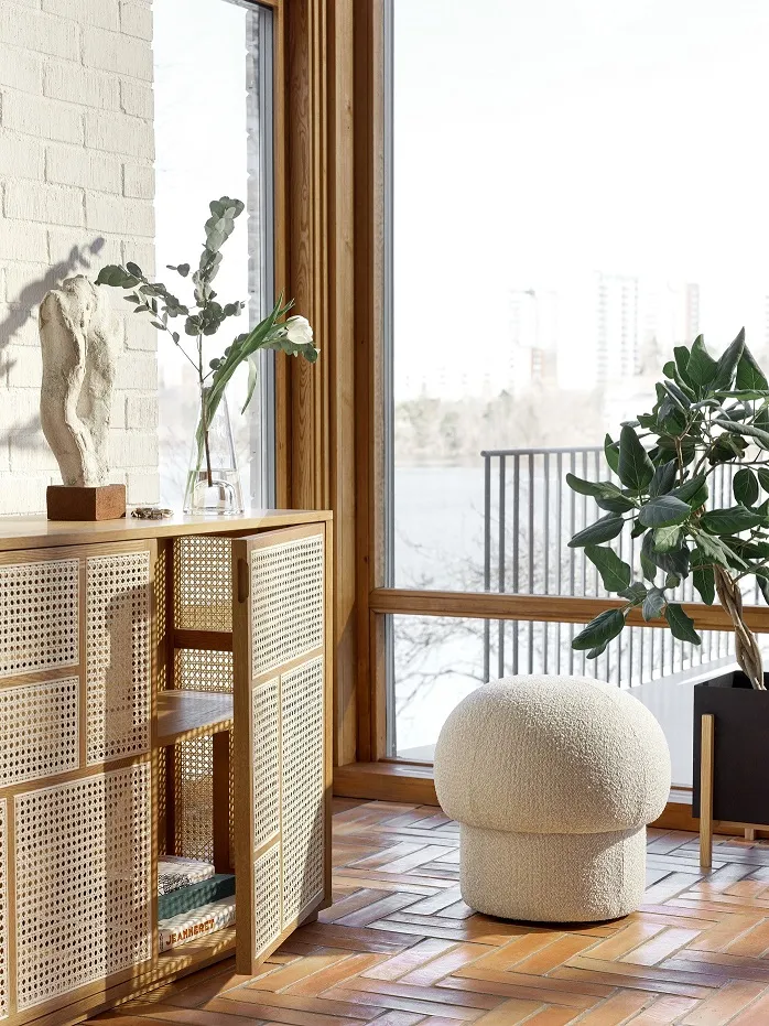 Pouf Uno Design House Stockholm Cream diameter 50 cm