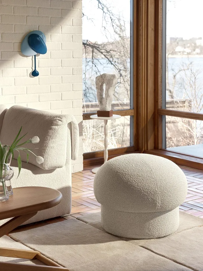 Pouf Uno Design House Stockholm Cream diameter 65 cm