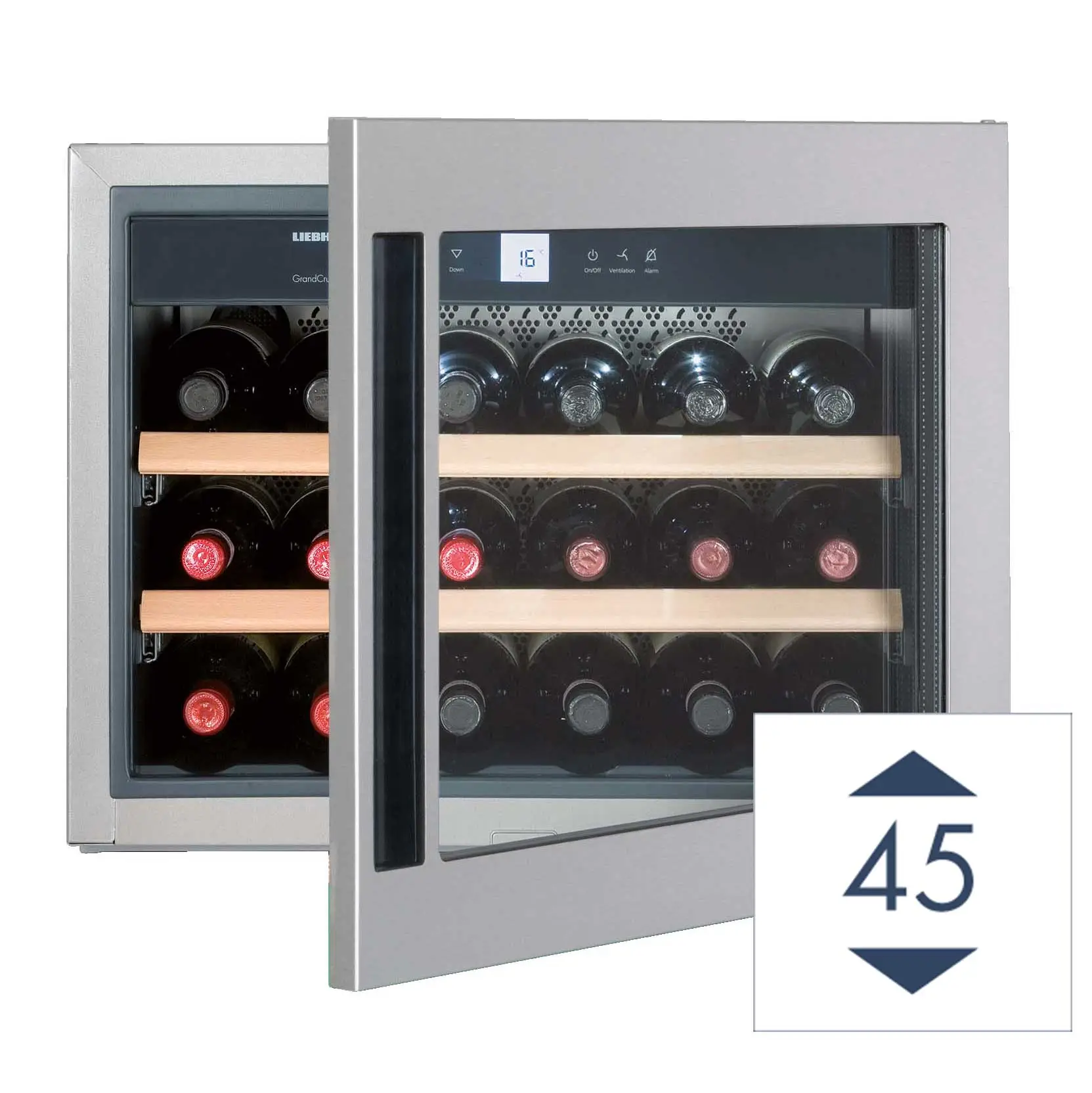 GrandCru air-conditioned cellars that can be integrated -Niche height 45 cm WKEes 553 Liebherr