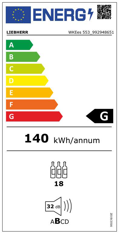 GrandCru air-conditioned cellars that can be integrated -Niche height 45 cm WKEes 553 Liebherr