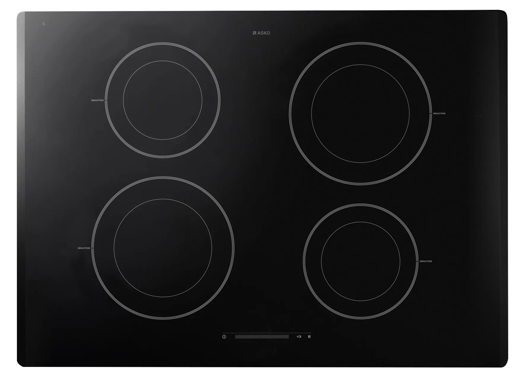 Asko Induction hob HI 7111 G 70 cm 4 cooking zones Energy Tutor 27 kW Black glass