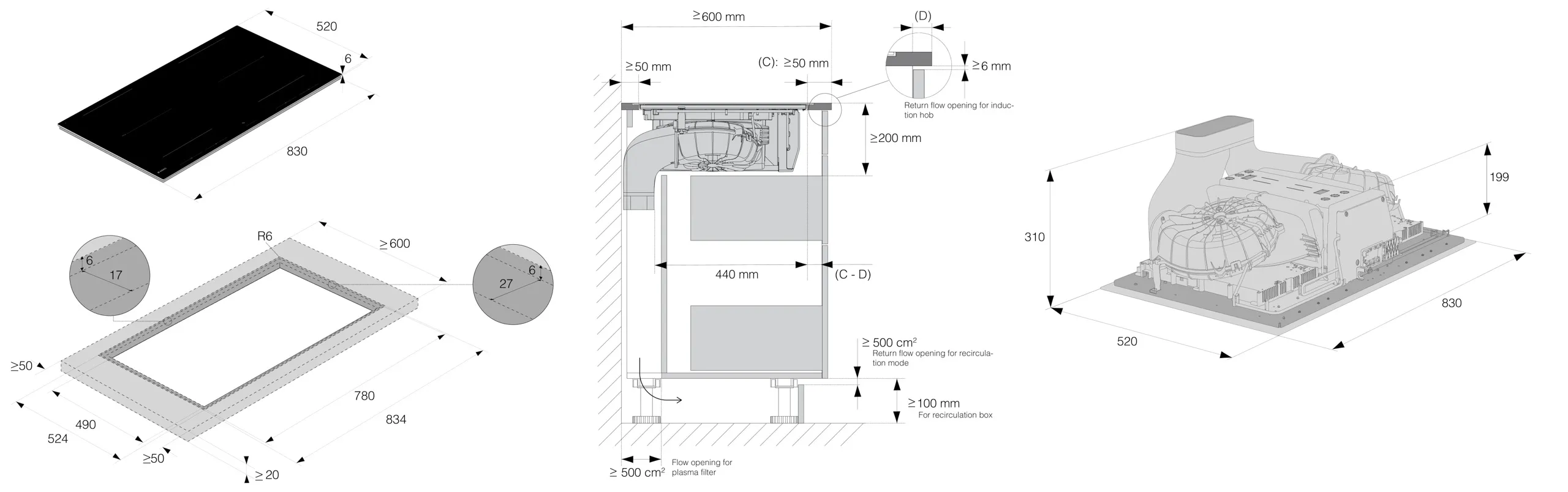 Piano Cottura Cappa Integrata Asko HIHD 854 GF