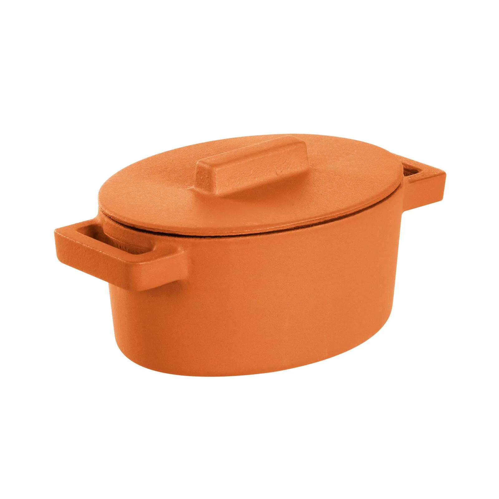 Casseruola Ovale Con Coperchio 13 X 10 cm Terra.Cotto Ghisa Curry Sambonet