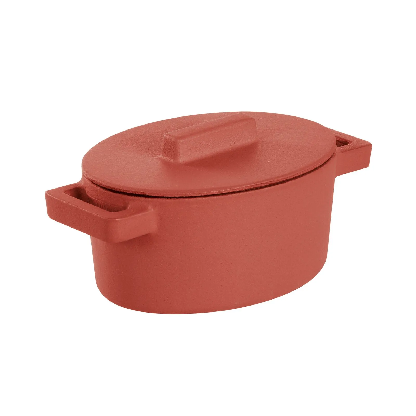 Oval Casserole With Lid 13 X 10 cm Terra.Cotto Cast Iron Paprika Sambonet