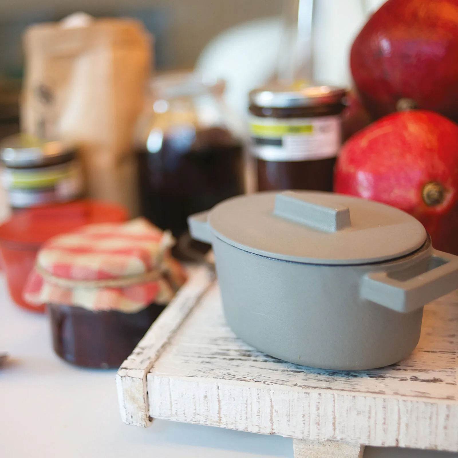 Oval Casserole With Lid 13 X 10 cm Terra.Cotto Cast Iron Ginger Sambonet