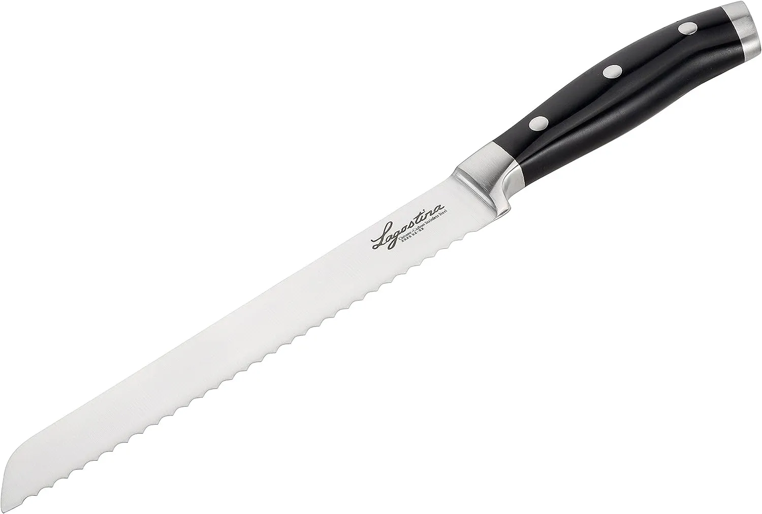 Lagostina Forged Black and Steel Bread Knife 20 cm