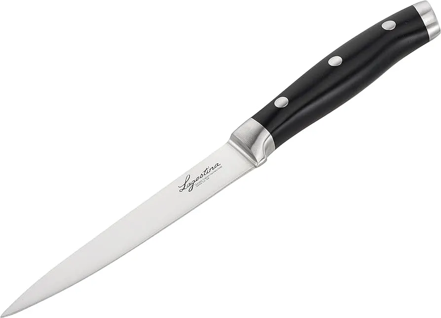 Lagostina Multipurpose Knife Forged Black and Steel 12.5 cm
