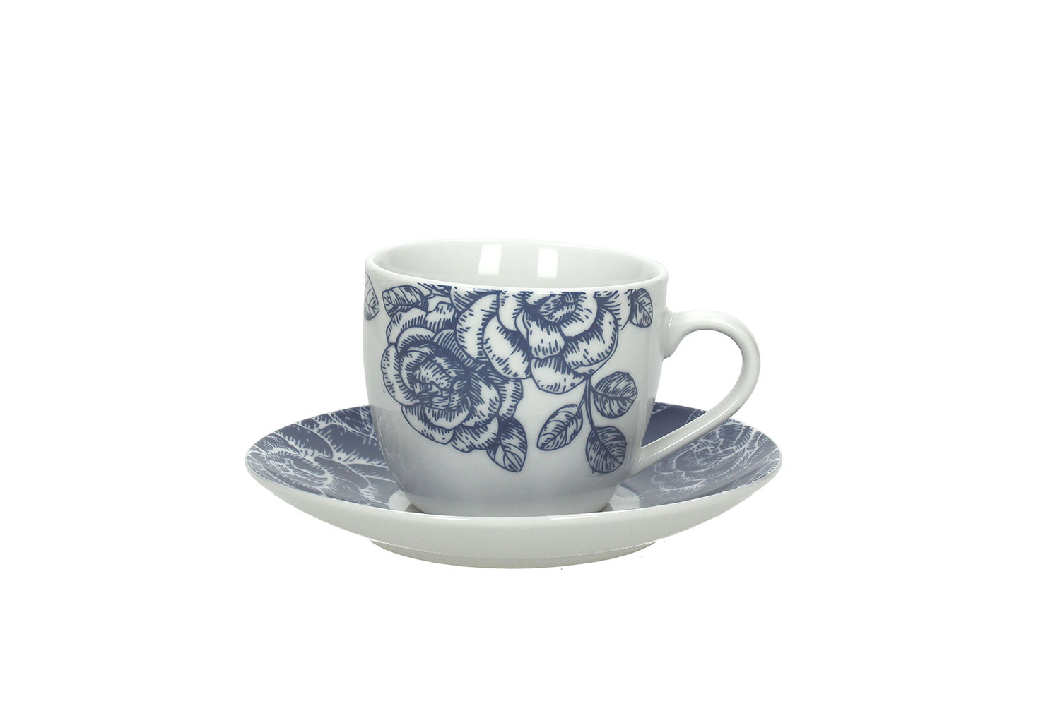 Set 6 Tea Cups with Saucers Tognana Blu Garden