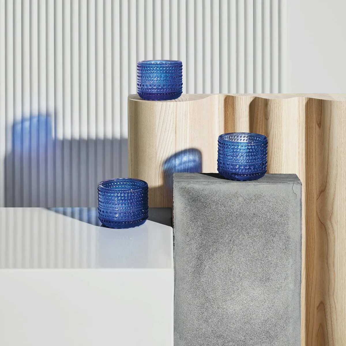 Tealight candleholder 64mm ultramarine blue