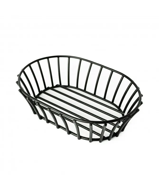 Black Oval Bread Basket Stainless Steel