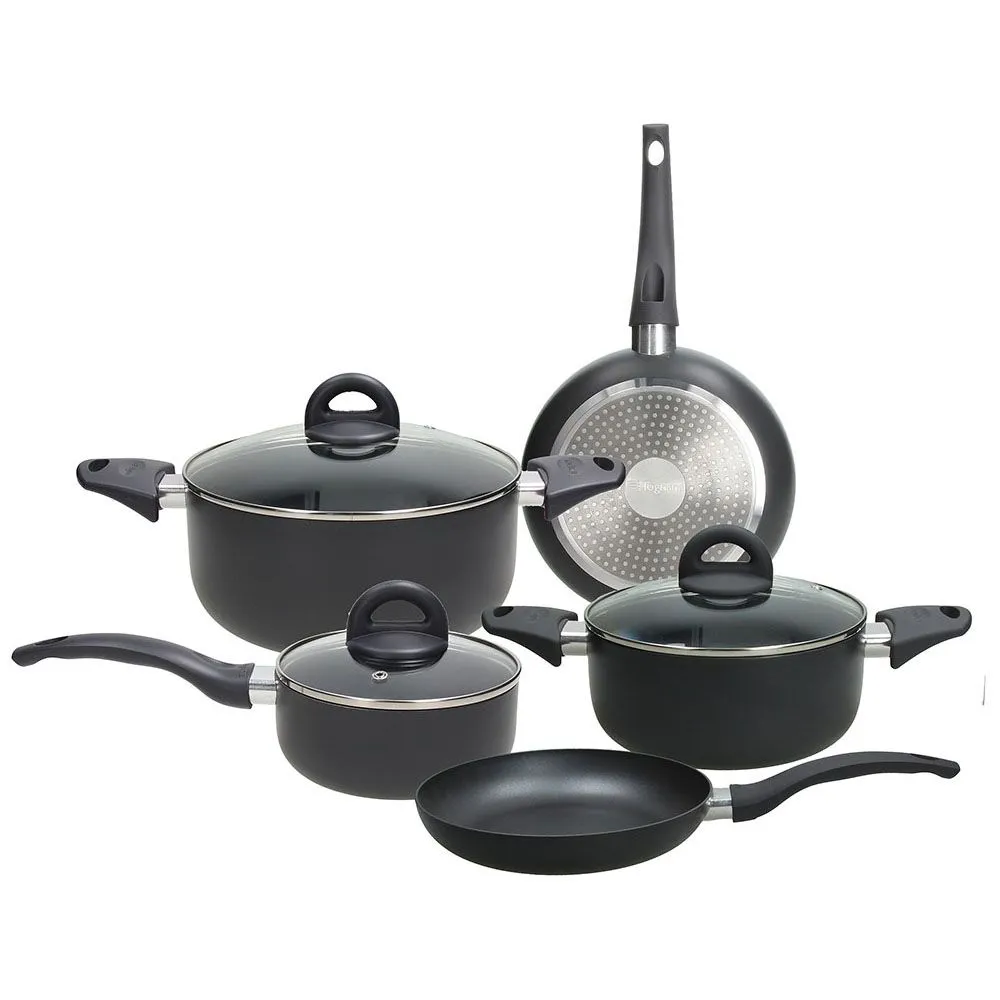 Cookware set 8 Piece Copper and Charcoal Aluminum Grey