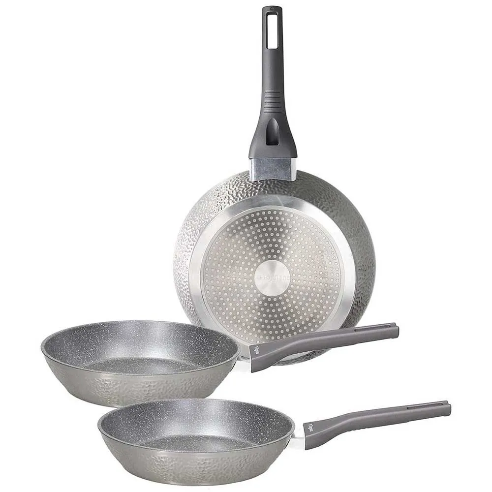 Set of 3 pans 20/24/28 cm Deep Moon Gray Aluminium