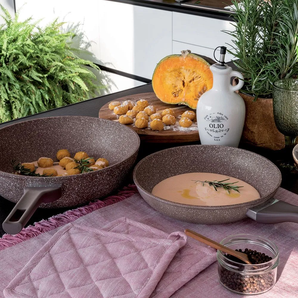 Set of 2 pans 24/28 cm Tognana Royal Rosestone