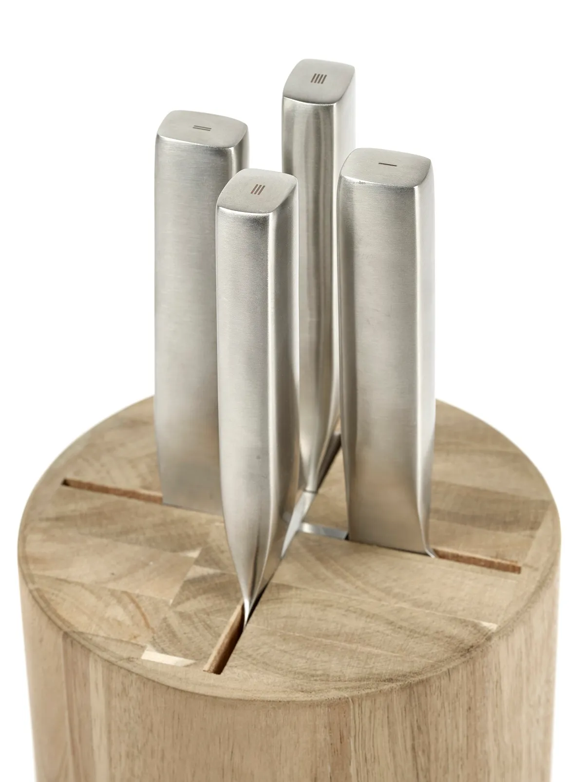 Set Coltelli Placcato Argento Serax In Legno Collezione Base L 16 P 16 H 35 CM