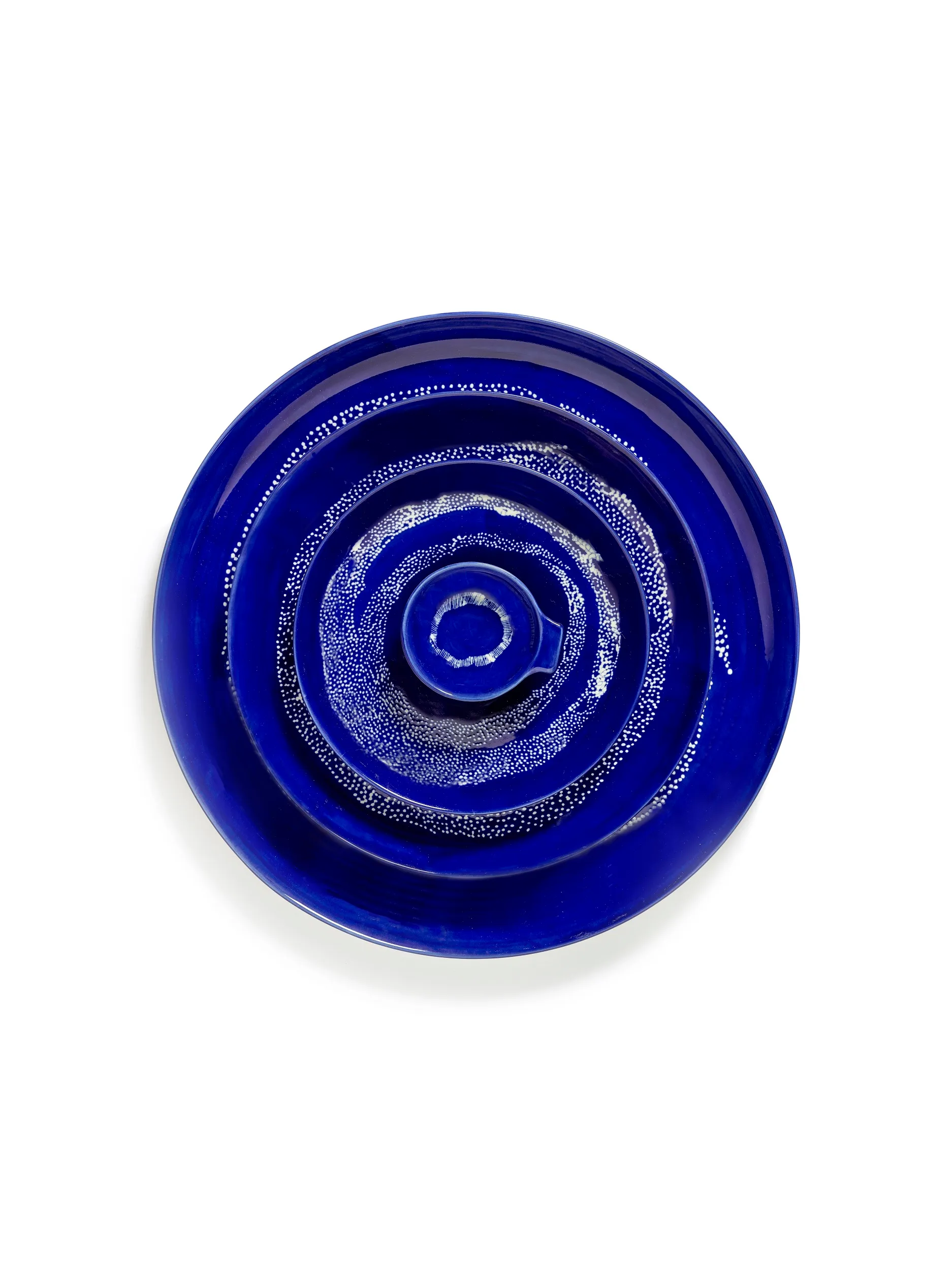 Plate S Dark Blue-Dots White Feast by Serax L 19 W 19 H 2 CM