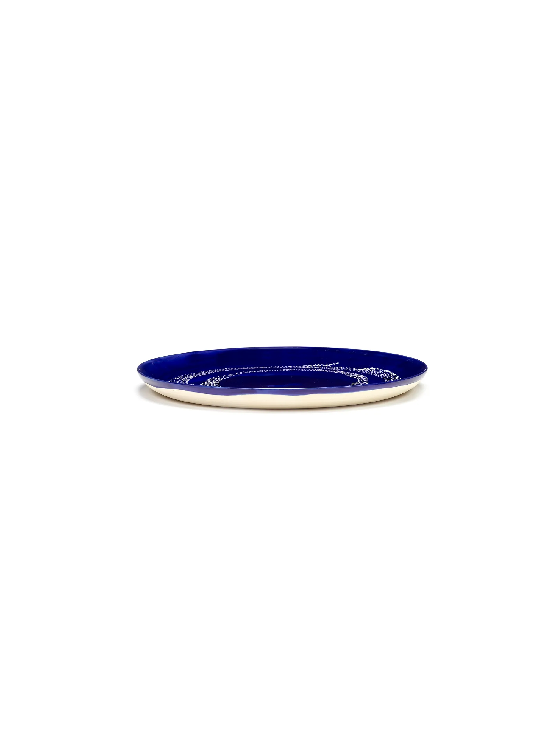 Plate L Dark Blue-Dots White Feast by Serax L 26.5 W 26.5 H 2 CM