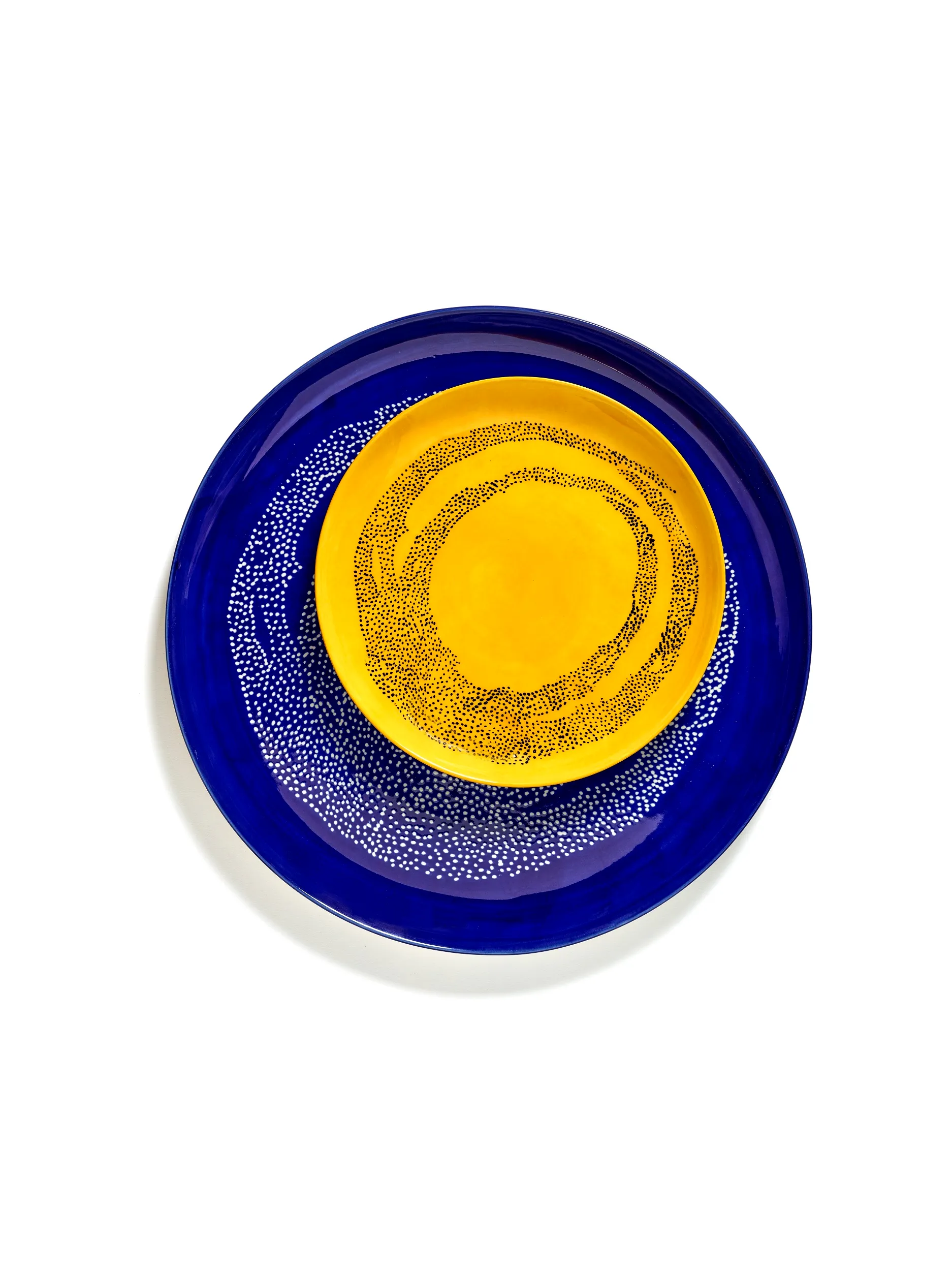 Serving Plate Dark Blue-Dots White Feast Ottolenghi by Serax L 35 W 35 H 2 CM
