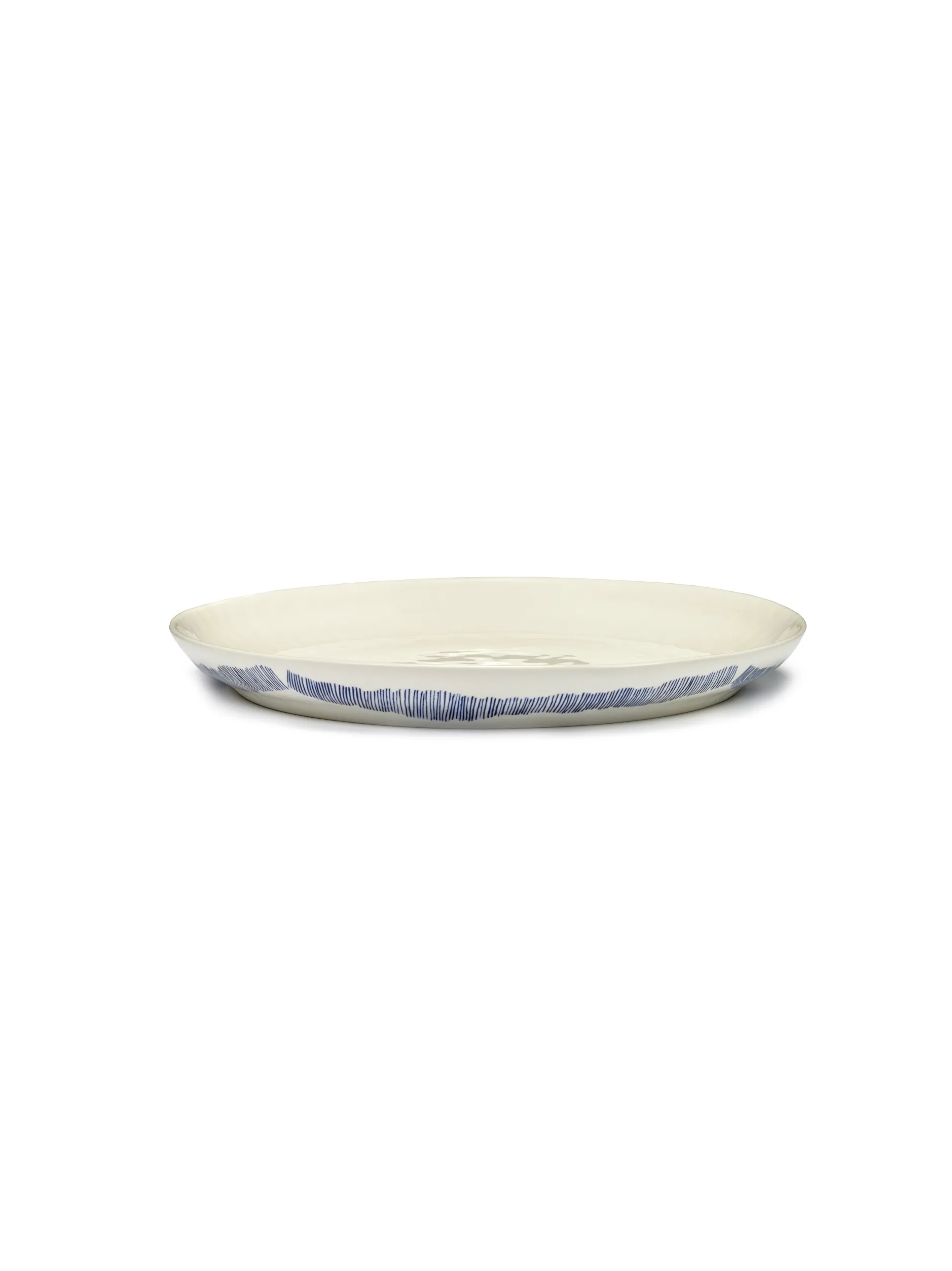 Piatto Da Portata S Bianco-Righe Blu Feast Ottolenghi by Serax L 35 W 35 H 4 CM