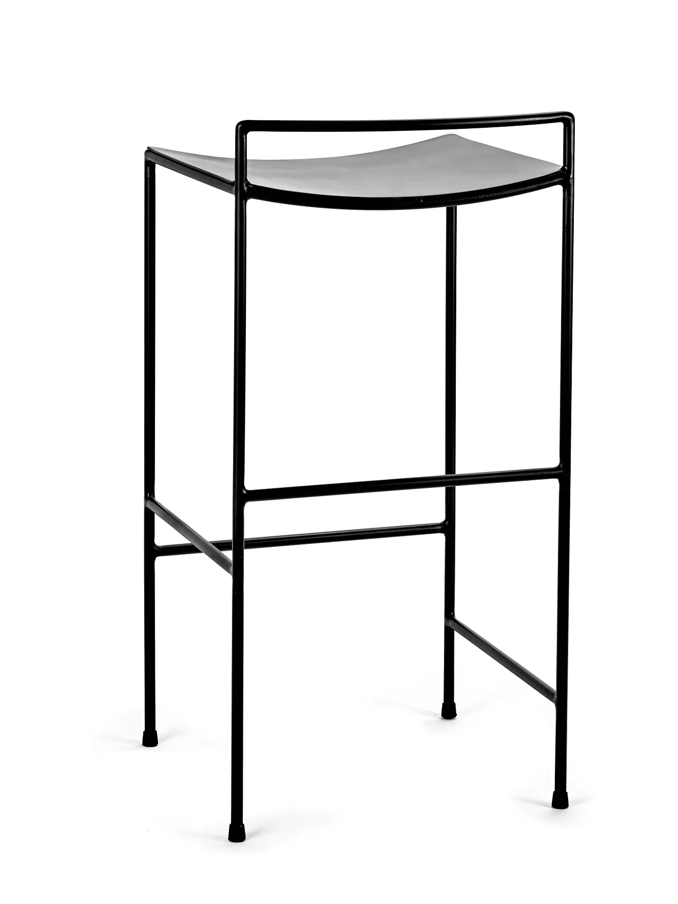 Bar Stool Metal Black Nello L 35.5 W 34.5 H 75CM Antonino Sciortino by Serax