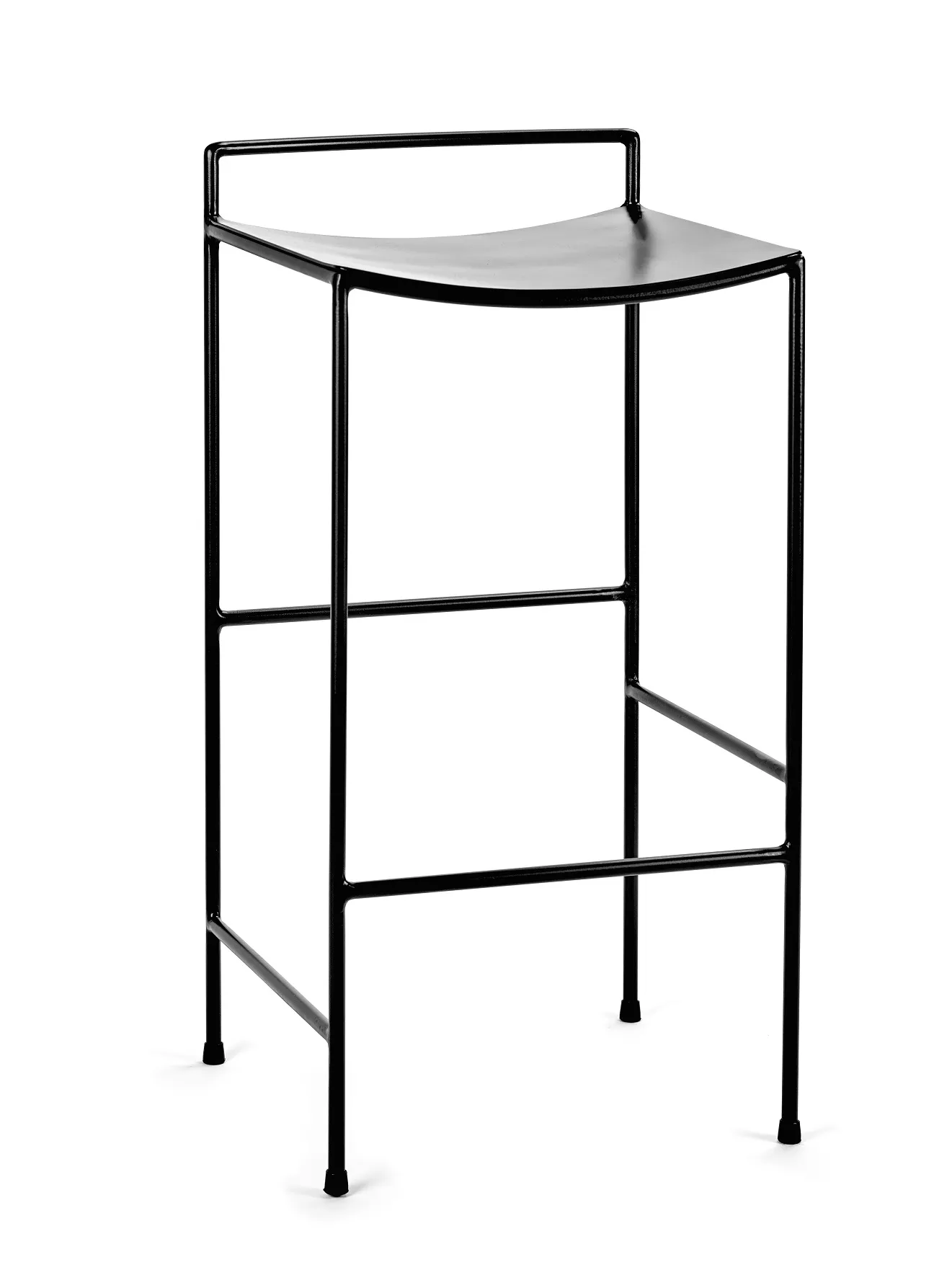 Bar Stool Metal Black Nello L 35.5 W 34.5 H 75CM Antonino Sciortino by Serax