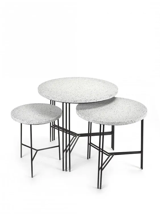 Sidetable Black/Grey Terrazzo L L 50 W 50 H 45CM Antonino Sciortino by Serax