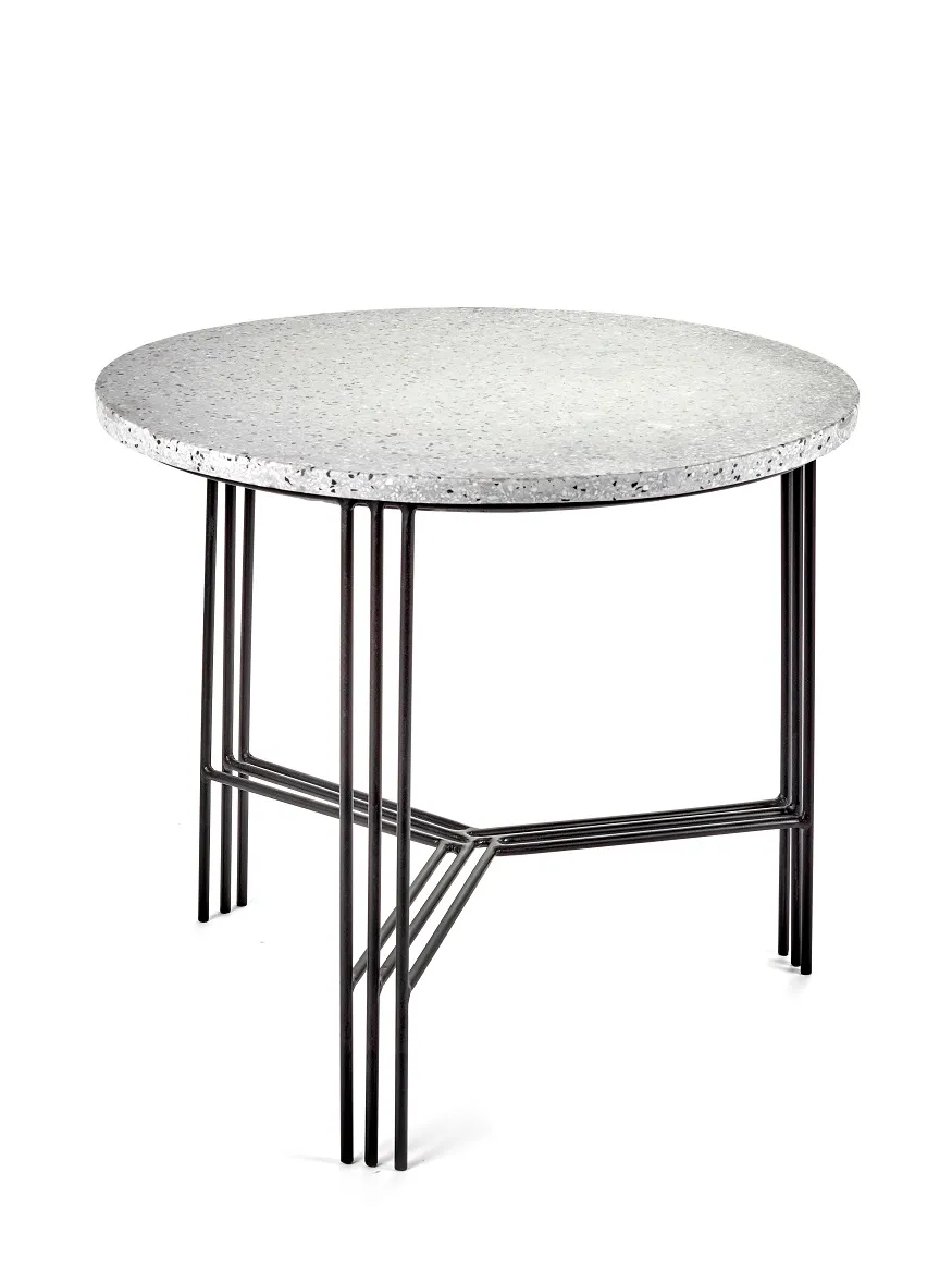 Tavolino Nero/Grigio Terrazzo L L 50 L 50 A 45 CM Antonino Sciortino di Serax