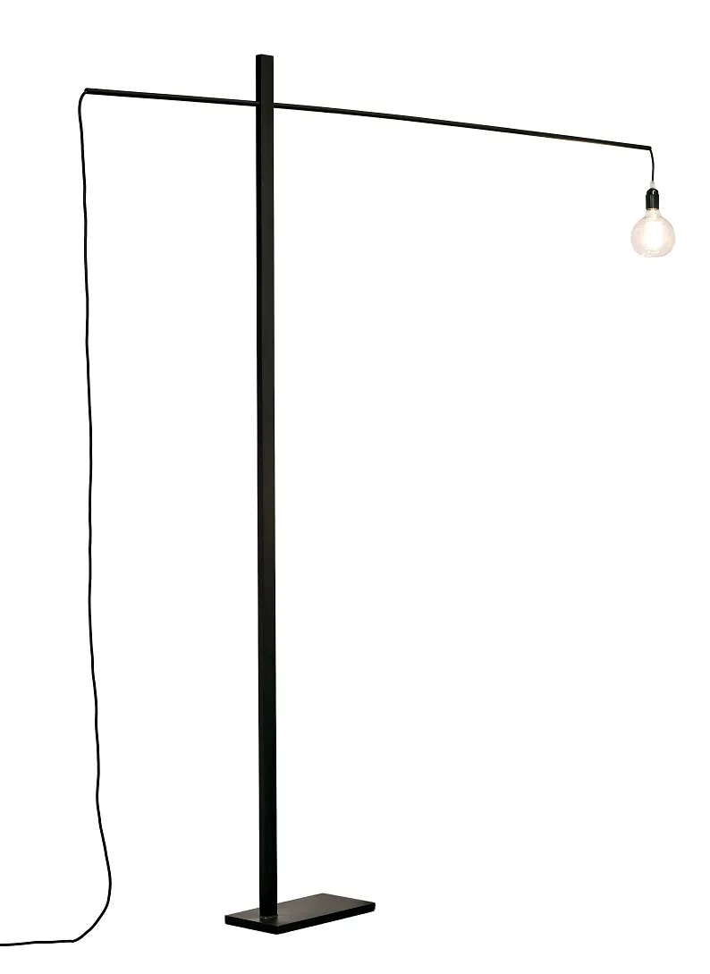 Floor Lamp L Black Metal Flamingo L 200 W 17 H 201CM by Antonino Sciortino