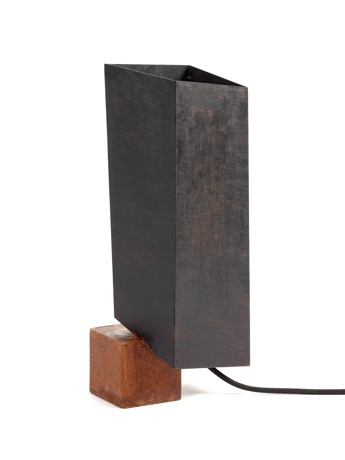 Table Lamp S Black Rust Kyoto L 16 W 11 H 36.5CM by Antonino Sciortino