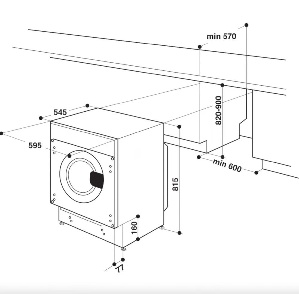 Built-in washer dryer cm. 60 Whirlpool BI WDWG 961485 EU